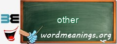 WordMeaning blackboard for other